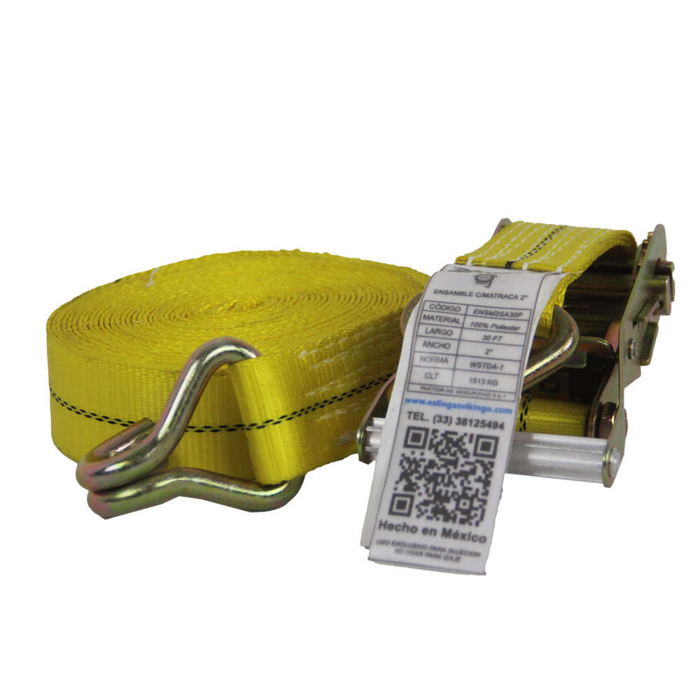 ENSAMBLE C/MATRACA 2" C/GANCHO ALAMBRE X 30 FT 1513 KG