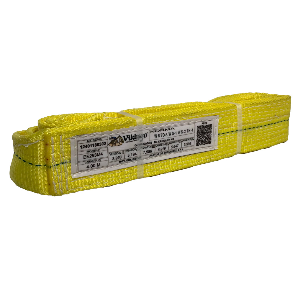 ESLINGA PLANA OJO A OJO 2 CAPAS 3" X 4M CAP. VERT. 3,993 KG