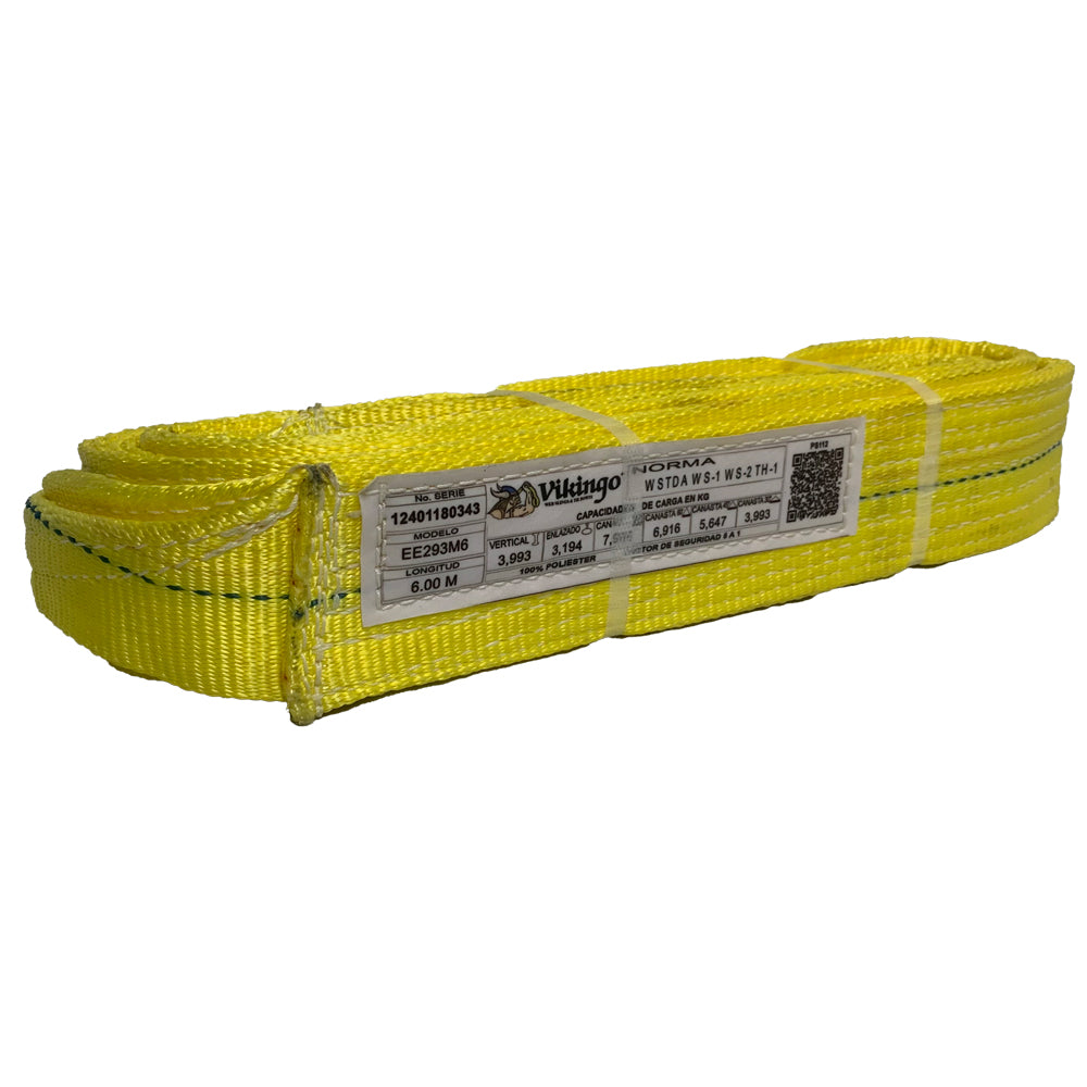 ESLINGA PLANA OJO A OJO 2 CAPAS 3" X 6M CAP. VERT. 3,993 KG