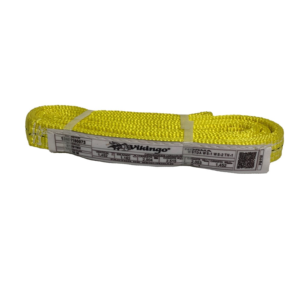 ESLINGA PLANA OJO-OJO 2 CAPAS 1"" X 2M CAP.  VERT. 1452 KG